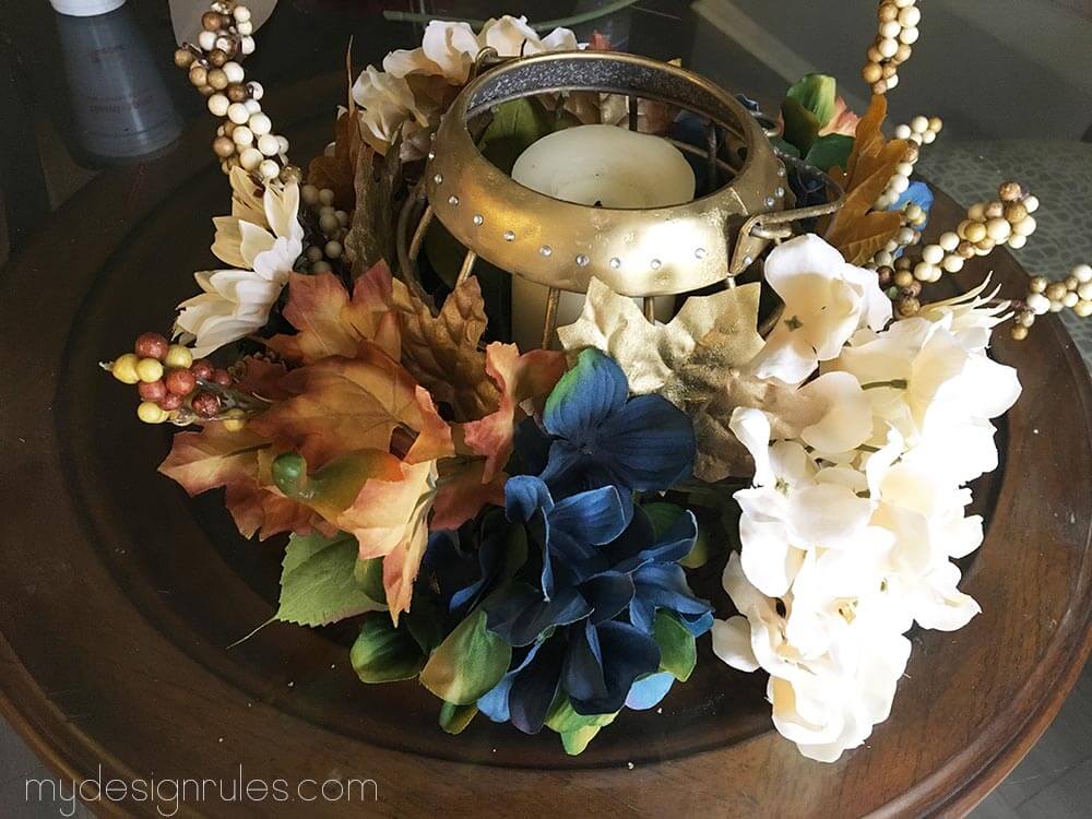 Rustic glam Thanksgviving centerpiece