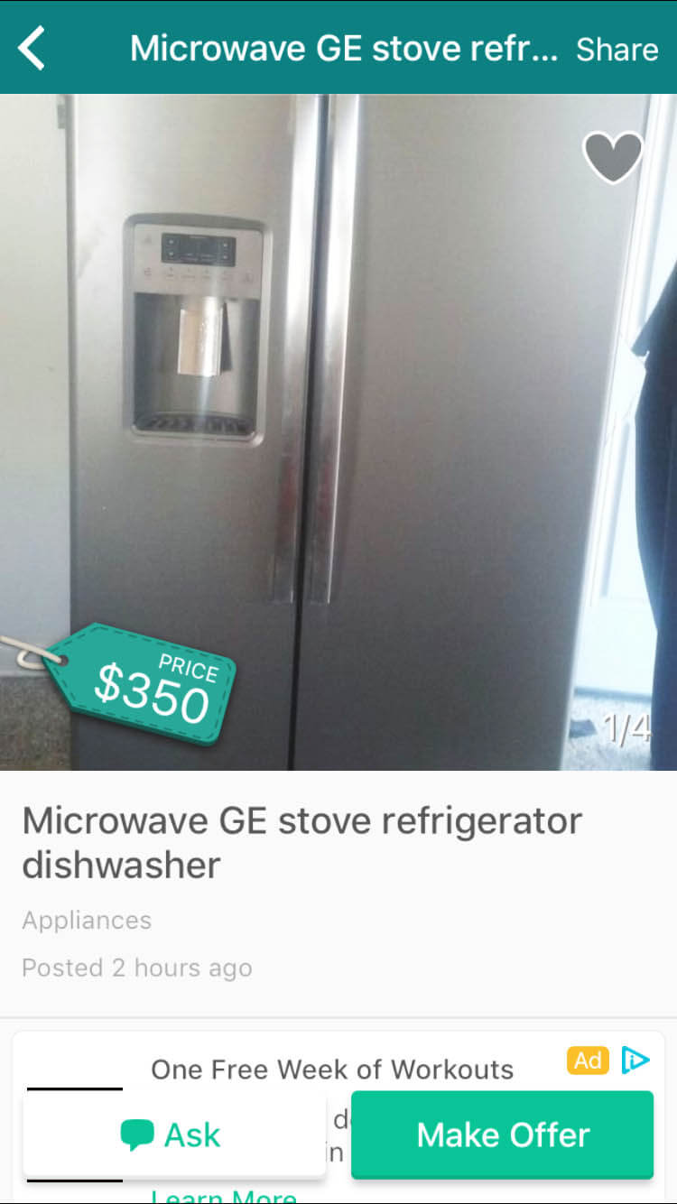 brand name GE slate appliances from Offer up