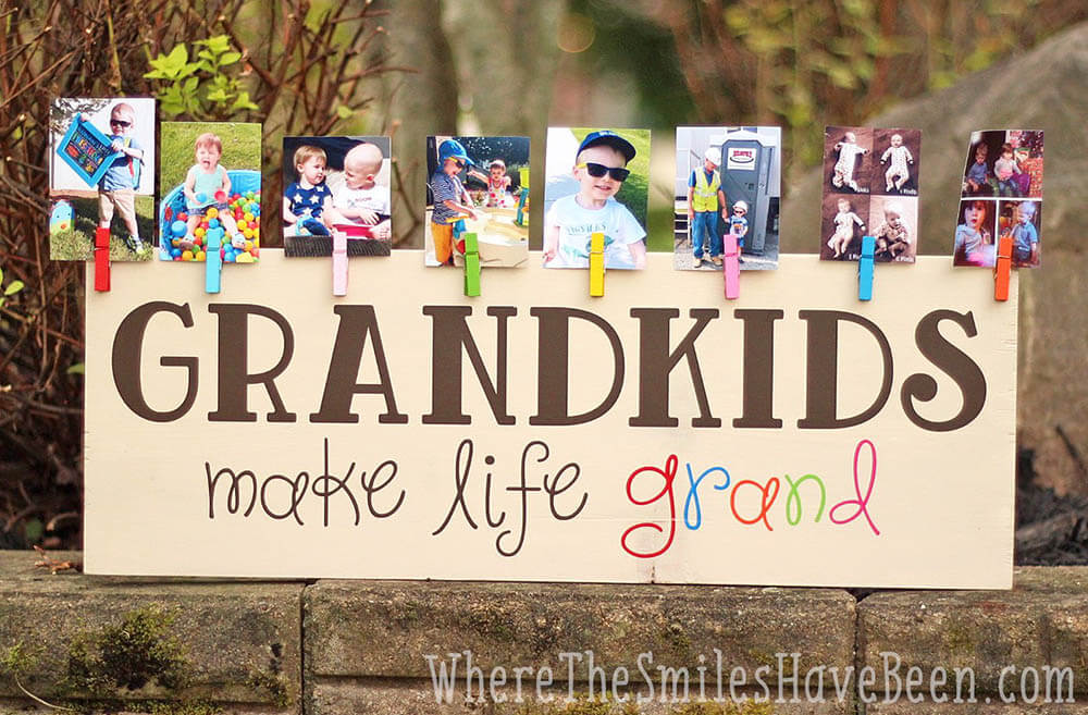 colorful photo grandkids make life grand DIY sign