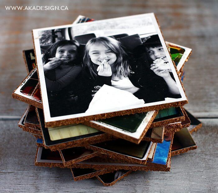 DIY Photo coasters for mothers day