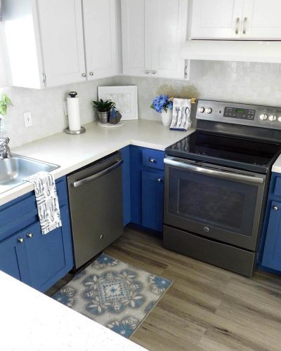 Wood Look Luxury Vinyl Tile-Tuxedo blue gray Kitchen-n