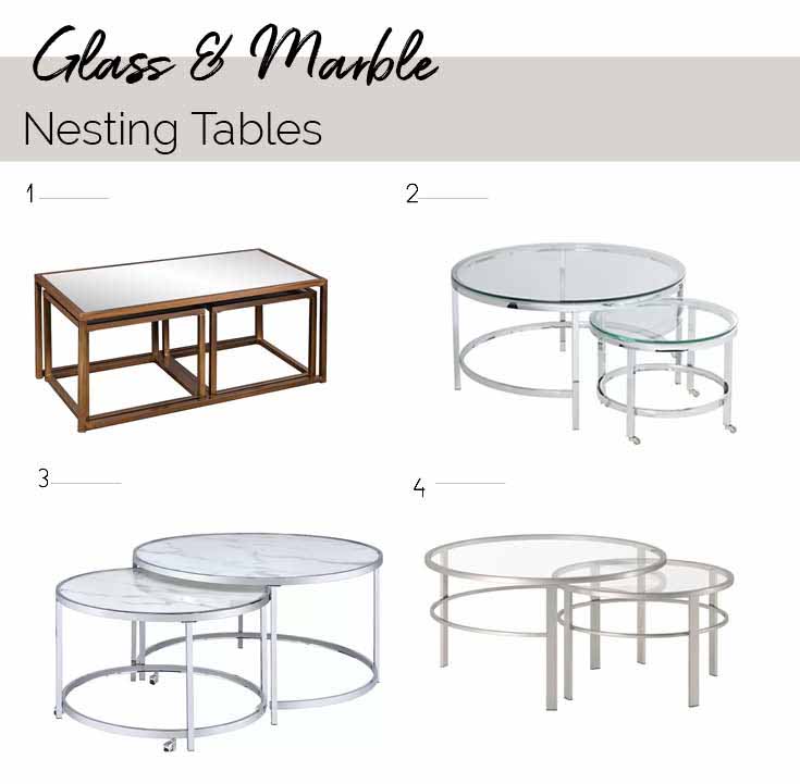 Nesting Coffee Tables That Are Stylish, Marble And Glass Nesting Coffee Table