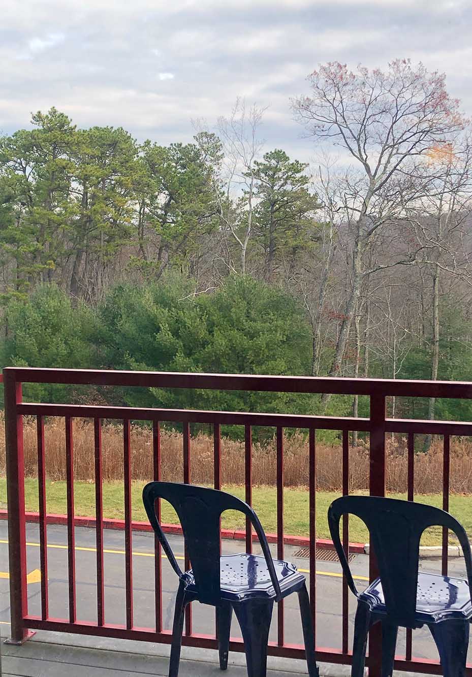 View of the Poconos from the balcony of the Great wolf Lodge